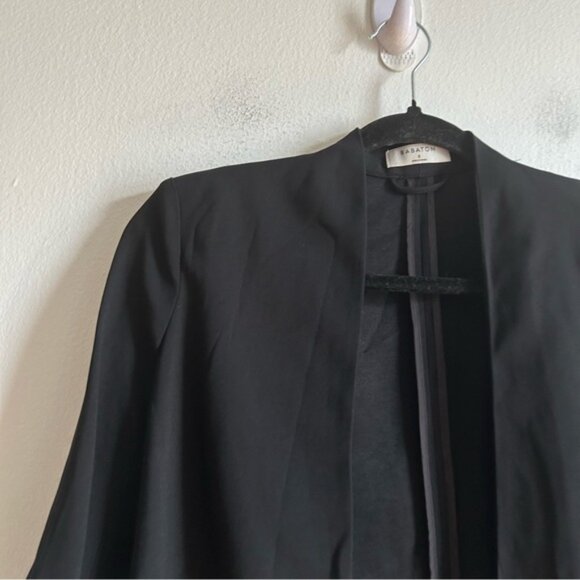Aritzia Babaton Sz 2 Power Waist Black Open Front Blazer - Picture 5 of 11